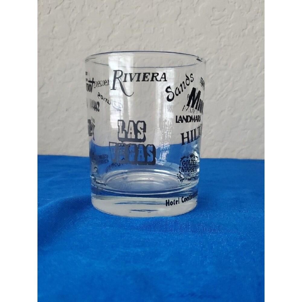 Vintage Las Vegas Casino Souvenir Glass Retro Strip Hotels Lowball Rocks Glass